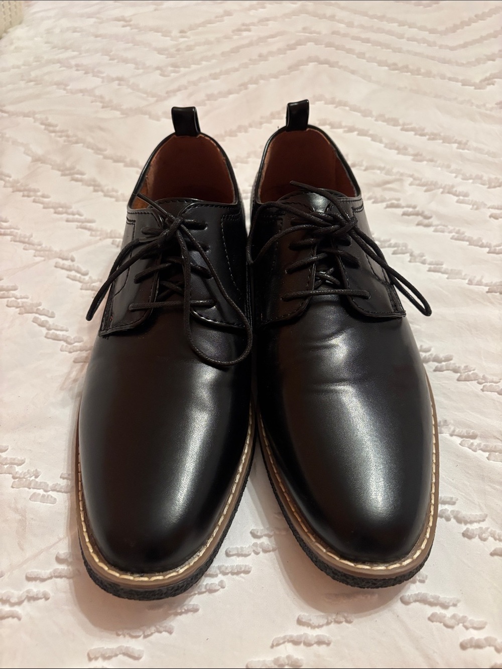 Deer Stags Black Leather Derby Oxfords